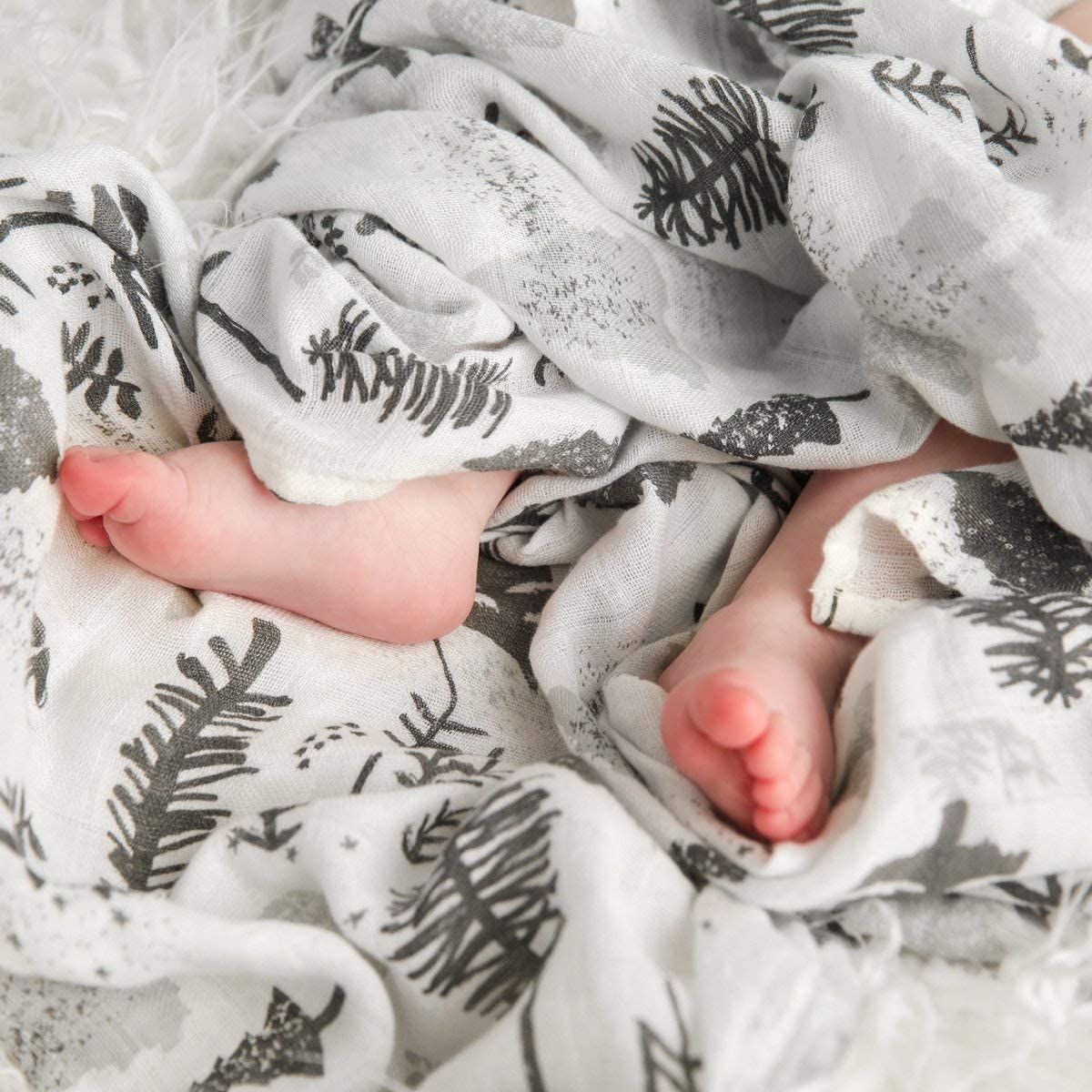 Baby Swaddle Blankets Set of 3 Ultra-Soft Bamboo Muslin 119cm x 119cm for Newborns