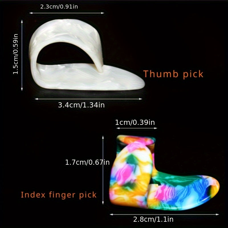 Set of 4 Celluloid Guitar Picks with Sheath for Acoustic and Electric Guitar