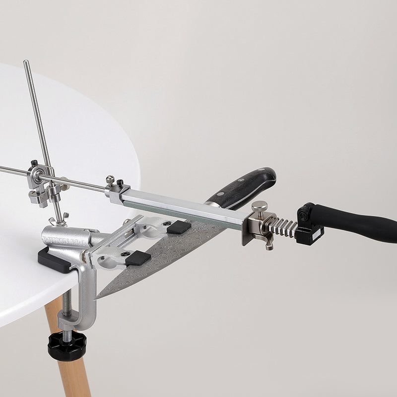 RUIXIN Professional Kitchen Knife Sharpener moslashuvchan burchak, olmos shagʻal, temir konstruktsiya, turli xil pichoq uchun qoʻlda silliqlash tizimi bilan. Oshxona silliqlash tizimi bilan chiroyli