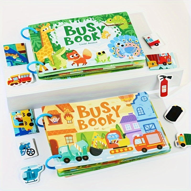 Libro de actividades educativo para mayores de 3 años con actividades de alfabeto y lógica en materiales de papel vibrantes