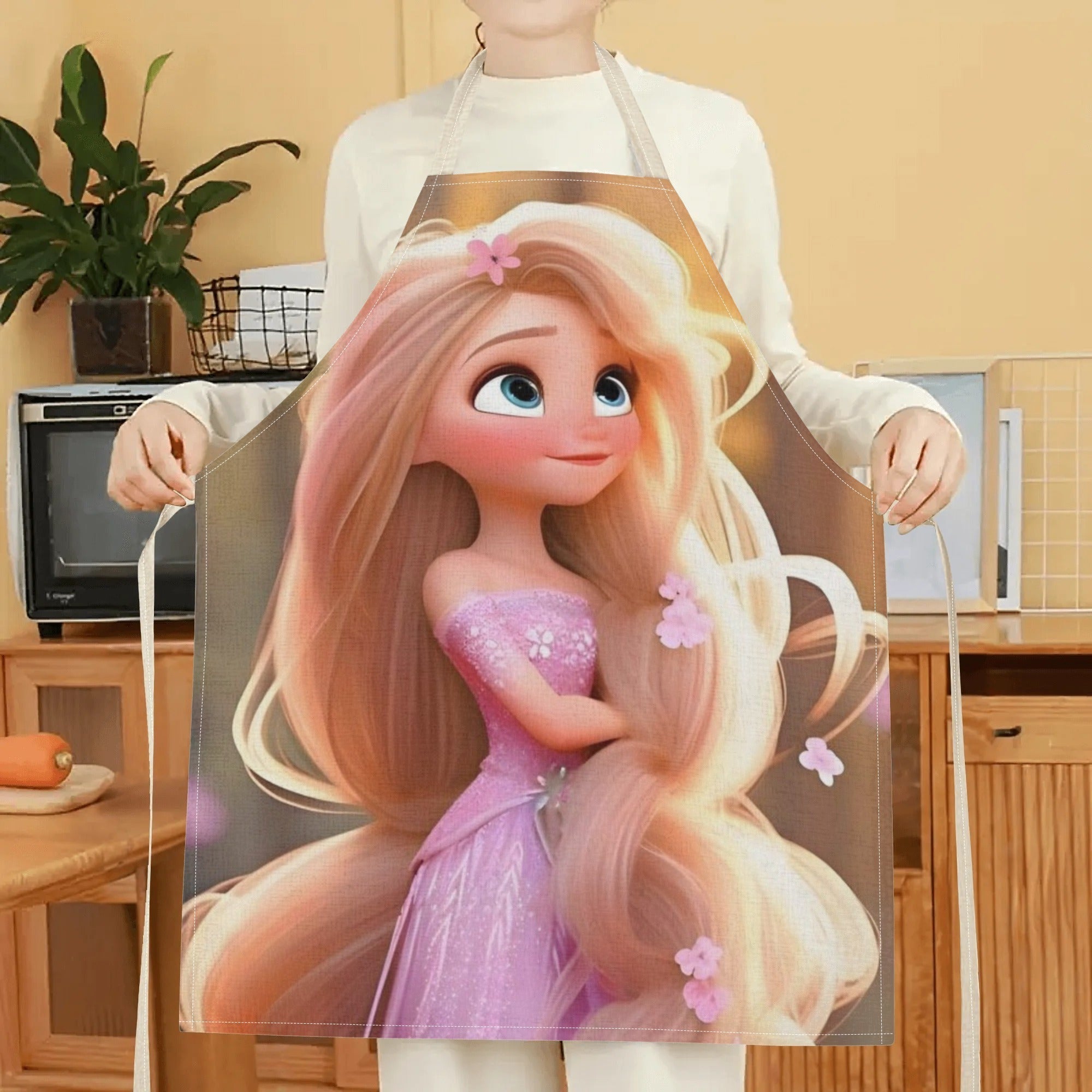 Waterproof Apron With Cartoon Elsa Design For Kitchen Restaurant Supermarket