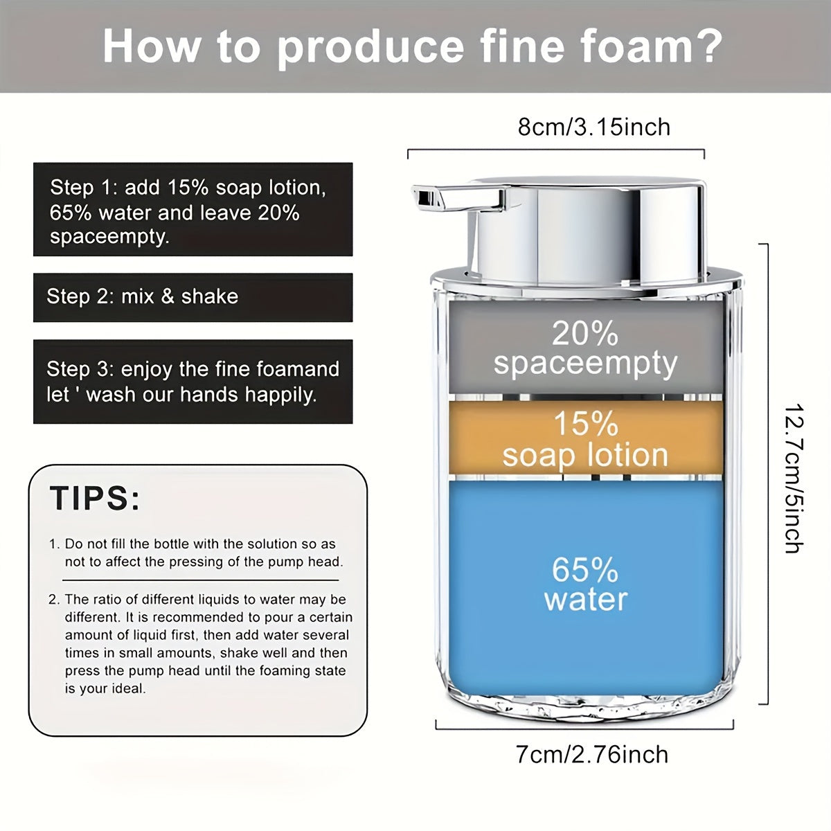 Dispensador de jabón reutilizable de espuma para limpiador facial, champú y gel de ducha, accesorio moderno para baño