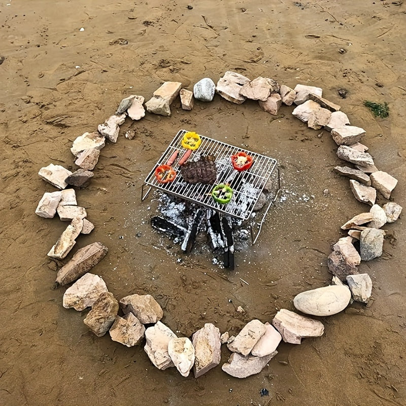 Extra Large Folding Stainless Steel Grill for Camping and BBQs