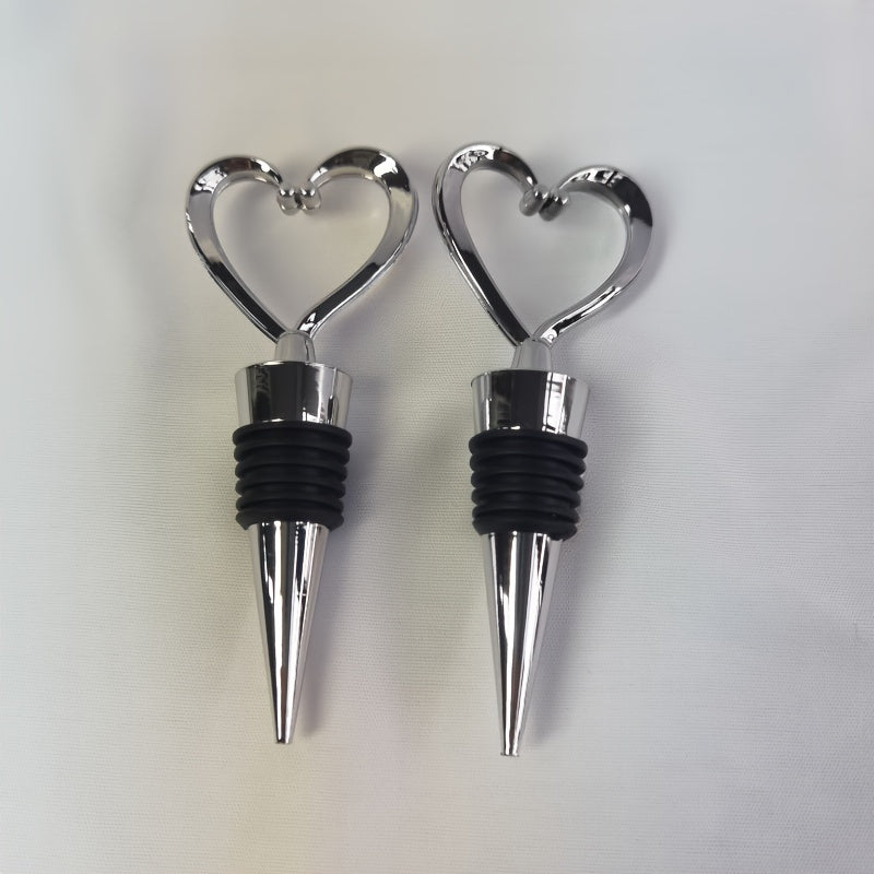 Heart-Shaped Red Wine Bottle Stopper Plastic Silicone Set of 1-8