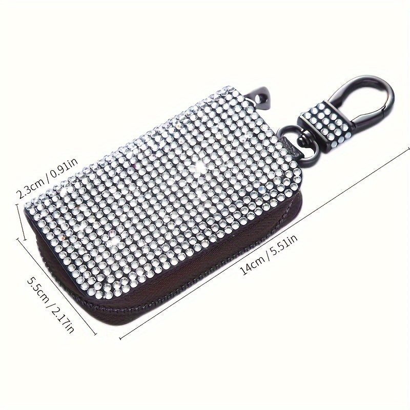 Women's Car Key Protector Rhinestone-encrusted Small Stylish Car Interior Accessory