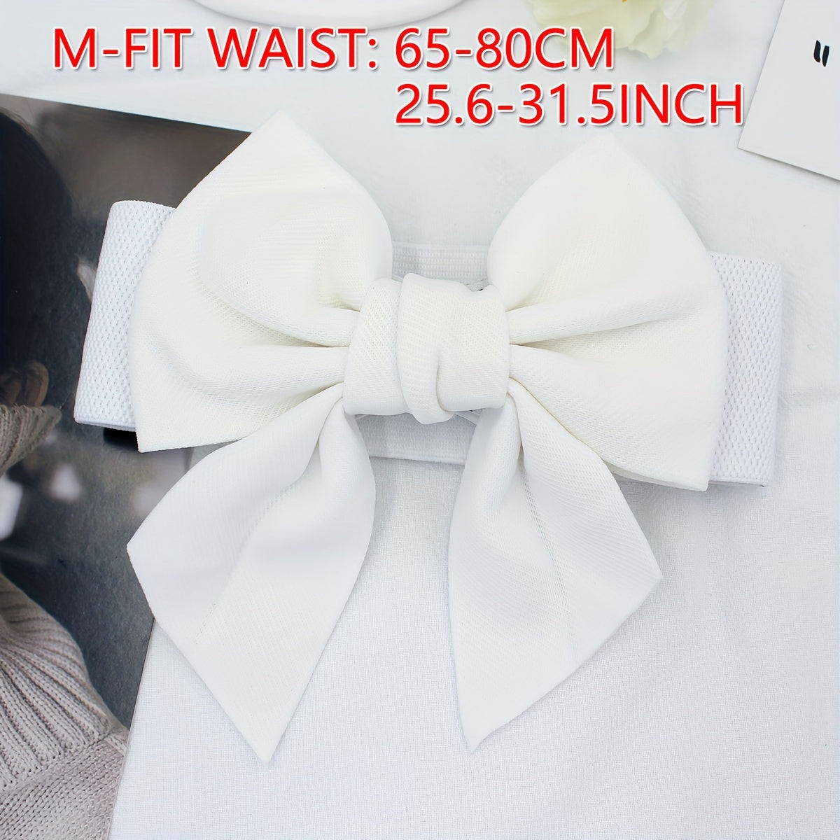 Wide Elastic Waist Belt for Women with Bowknot Detail Dress Girdle