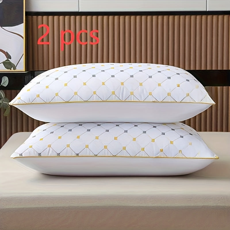 White 3D Pillow Cores with High Neck Support Set 48x76 cm Polyester Geometric Pattern