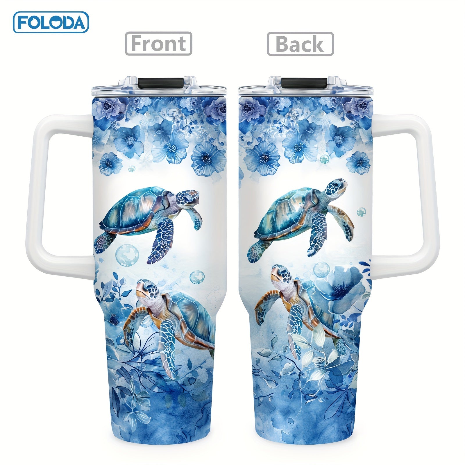 Stainless Steel Travel Mug with Sea Turtle Design for Women