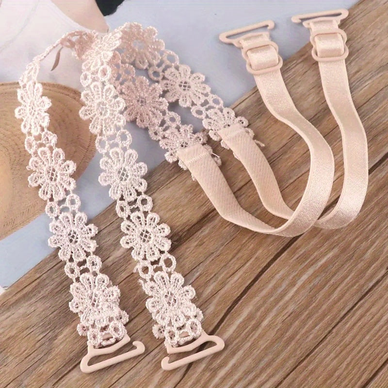 Women's Lace Bras with Invisible Straps Halter Cross-Back Floral Nylon Lingerie