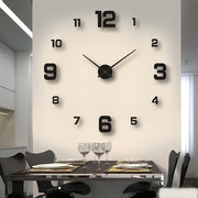 40cm Modern Digital Wall Clock Large Luminous Display Silent Acrylic Mirror Black Numbers for Living Room Bedroom