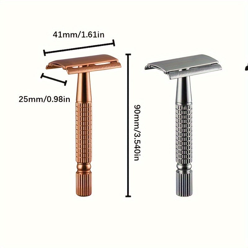 Men's Gold Double-Edged Safety Razors for Shaving Set