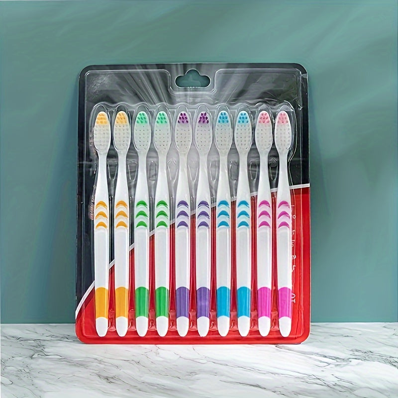 10 ta paket yumshoq mikrotoʻqimalik tish choʻtkalari, bambuk koʻmirli qirralar bilan toʻliq bosh, kattalar uchun