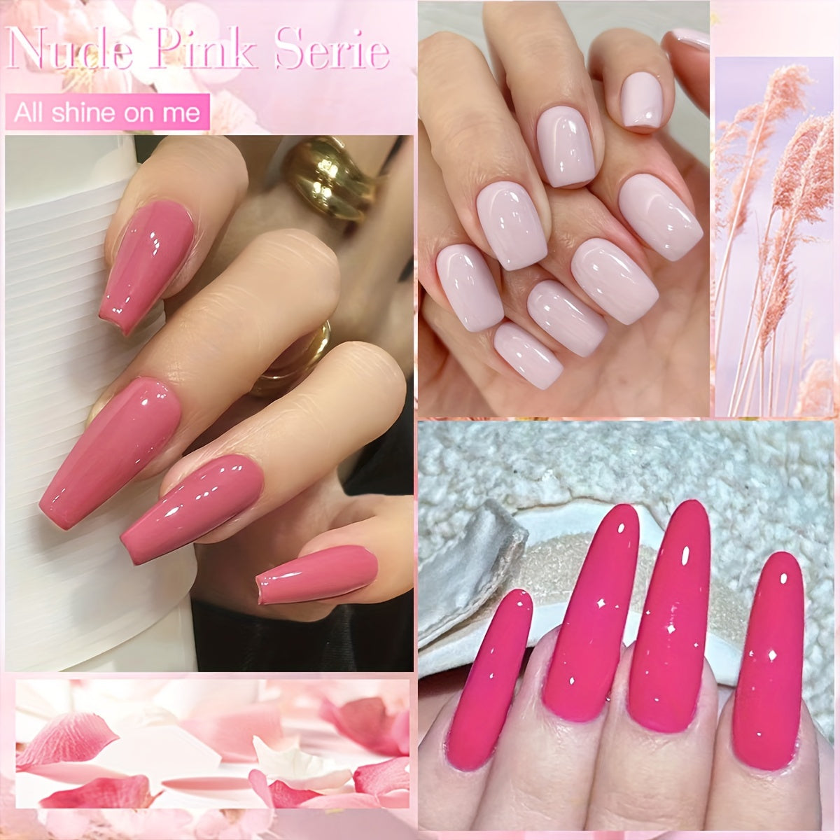 8Pcs Nail Polish Set Color Gel Glitter UV LED Manicure Kit Autumn Winter 2024