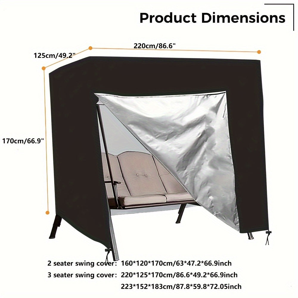 Outdoor Sun Protection Cover Polyester Taffeta Zipper Drawstring Black