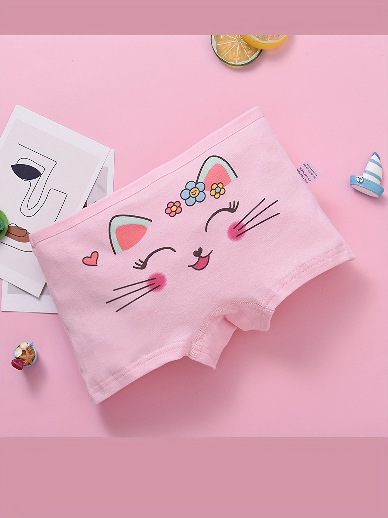 Toddler Girls Cotton Underwear Pack of 4 Breathable Soft Cute Animal Patterns