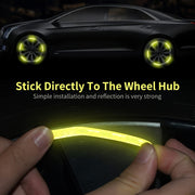 20pcs Reflective Wheel Hub Stickers Glow-in-the-Dark Safety Decals for Cars, Motorcycles, Bicycles