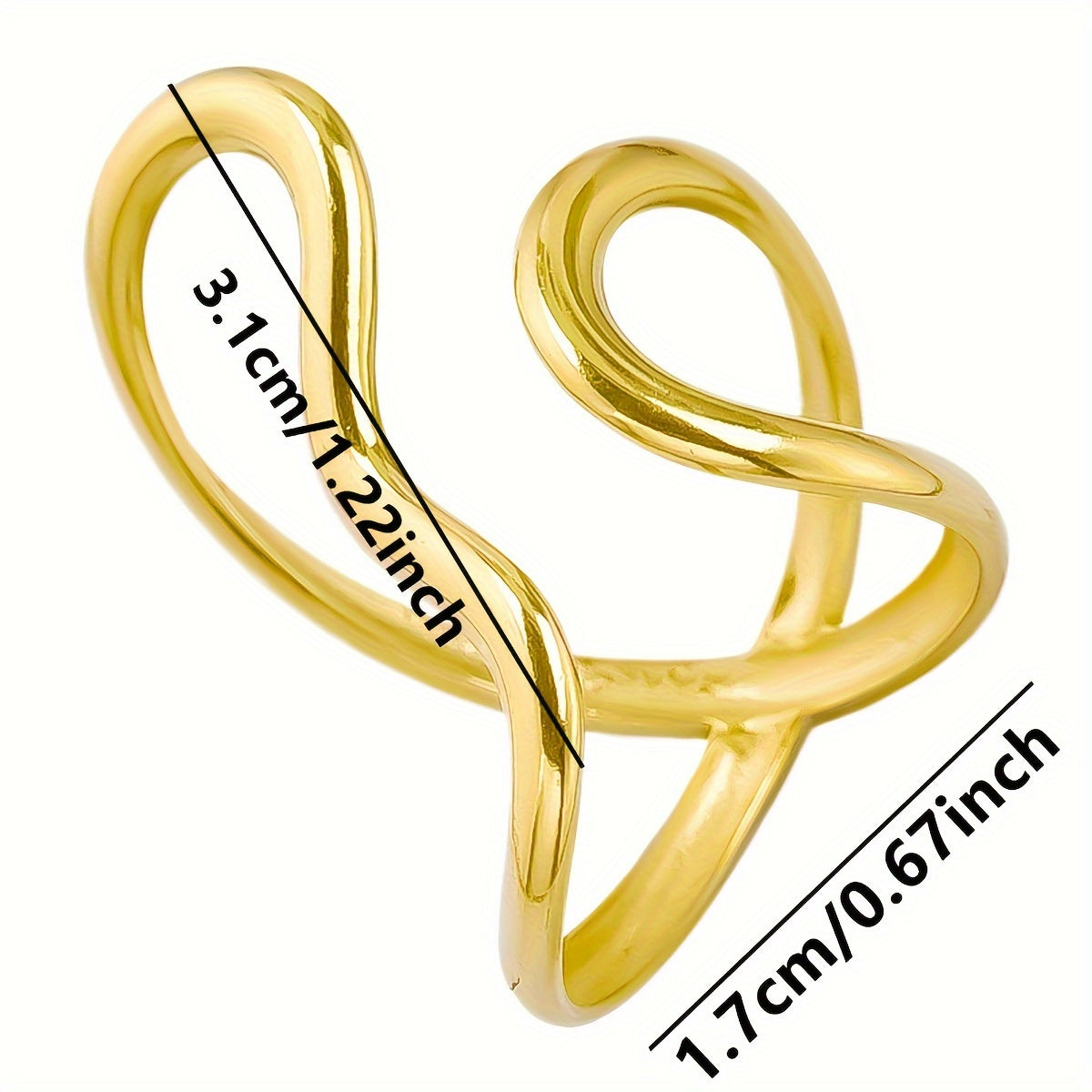 Women's Adjustable Titanium Steel Curved Ring for Daily Wear and Gift