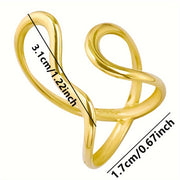 Women's Adjustable Titanium Steel Curved Ring for Daily Wear and Gift