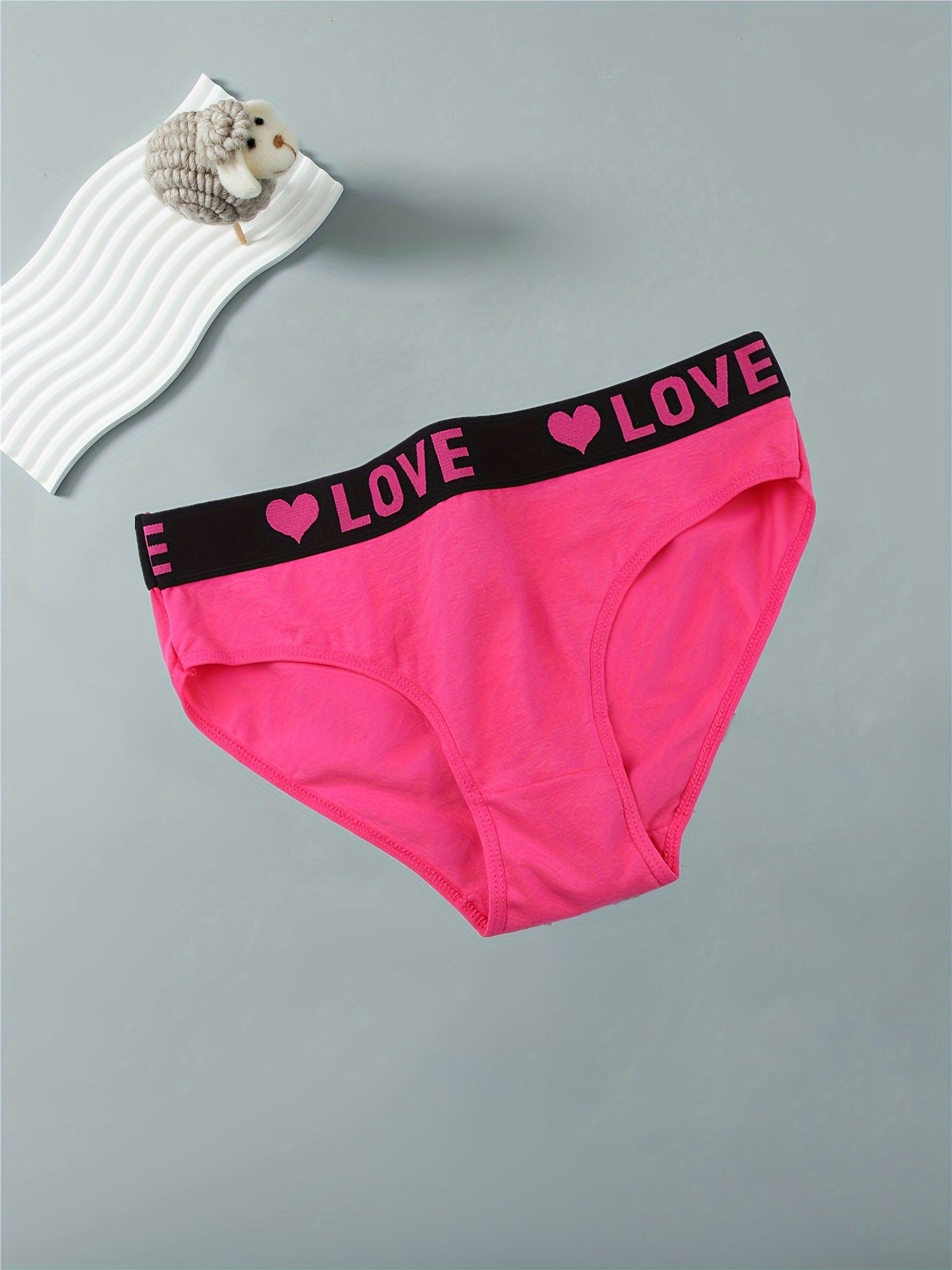 Women's Briefs 6pcs Letter Print Waistband Breathable Butt-Lifting Triangle Underwear