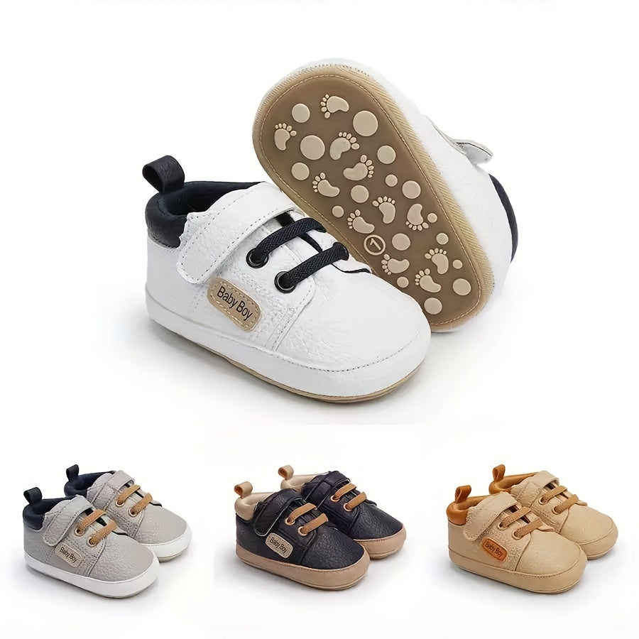 Toddler Casual Sneakers with Geometric Pattern All-Season Non-Slip PU Upper