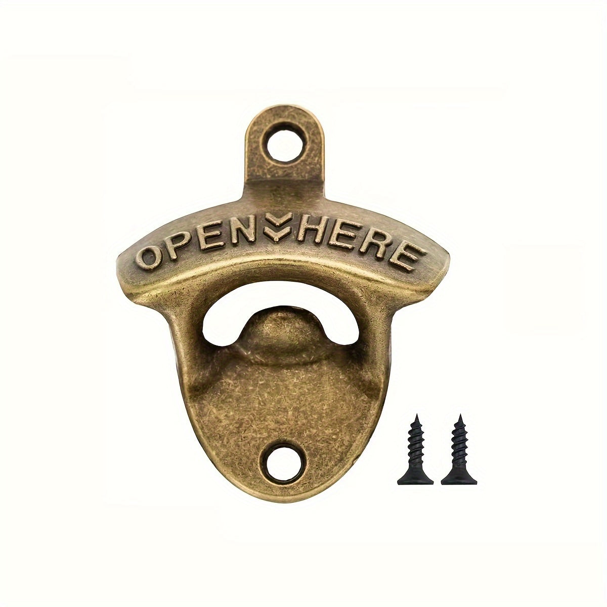 Zinc Alloy Wall-Mounted Beer Bottle Opener Rustic Finish Multiple Colors