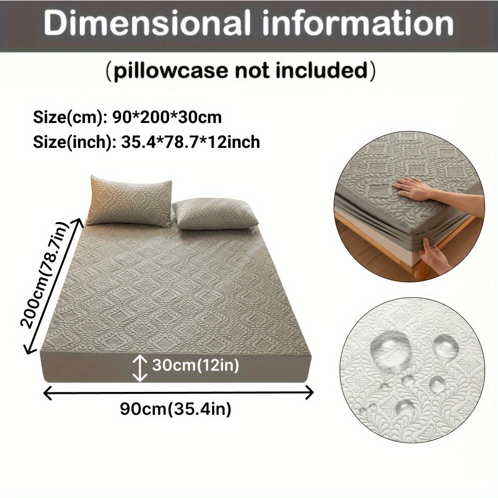 Waterproof Quilted Mattress Protector Fitted Sheet Teal 1-Piece Ultra-Soft Breathable