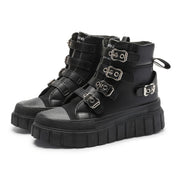 Женские туфли-лодочки из искусственной кожи на шнуровке с металлической пряжкой, большой размер