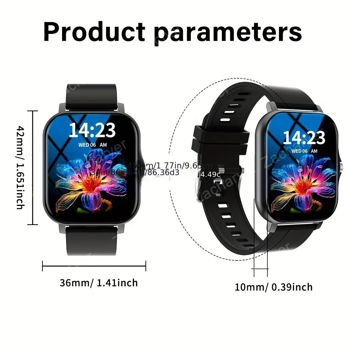 Wireless Smart Watch with Fitness Monitoring, Multi-Sport Tracker, Call Alerts, Long Battery Life, Compatible with iPhone and Android