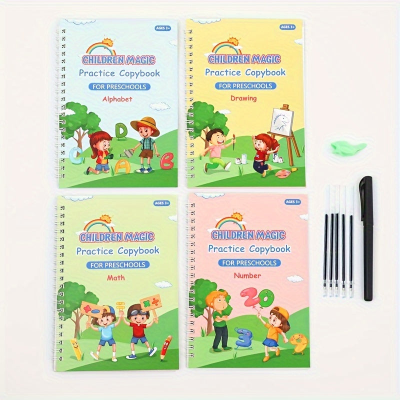 Educational Writing Set for Beginners with Notebooks Pen Refills and Stickers