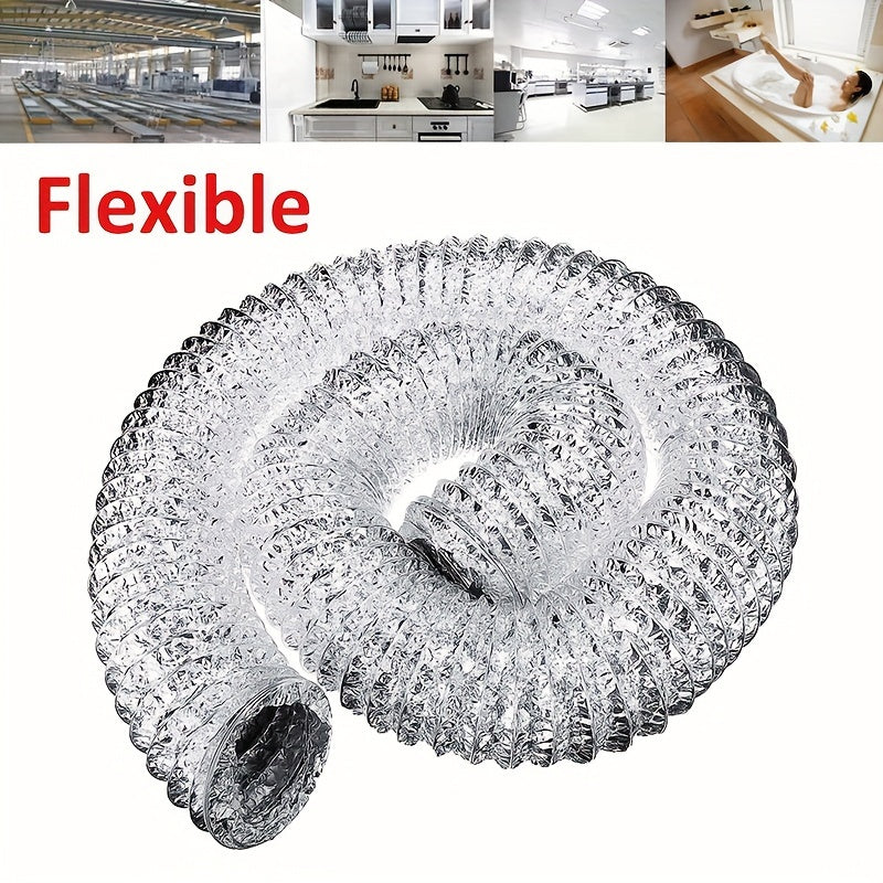 Flexible Aluminum HVAC Ventilation Duct 182.88cm x 10.16cm Diameter Heating Cooling