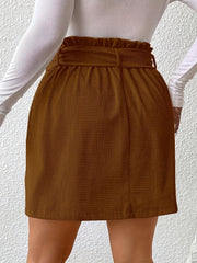 Women's Plus Size Flared Skirt Solid Color A-Line with Adjustable Waist