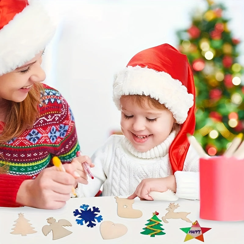 Decoraciones navideñas sin terminar para bricolaje, graffiti y colgantes exteriores con cuerda