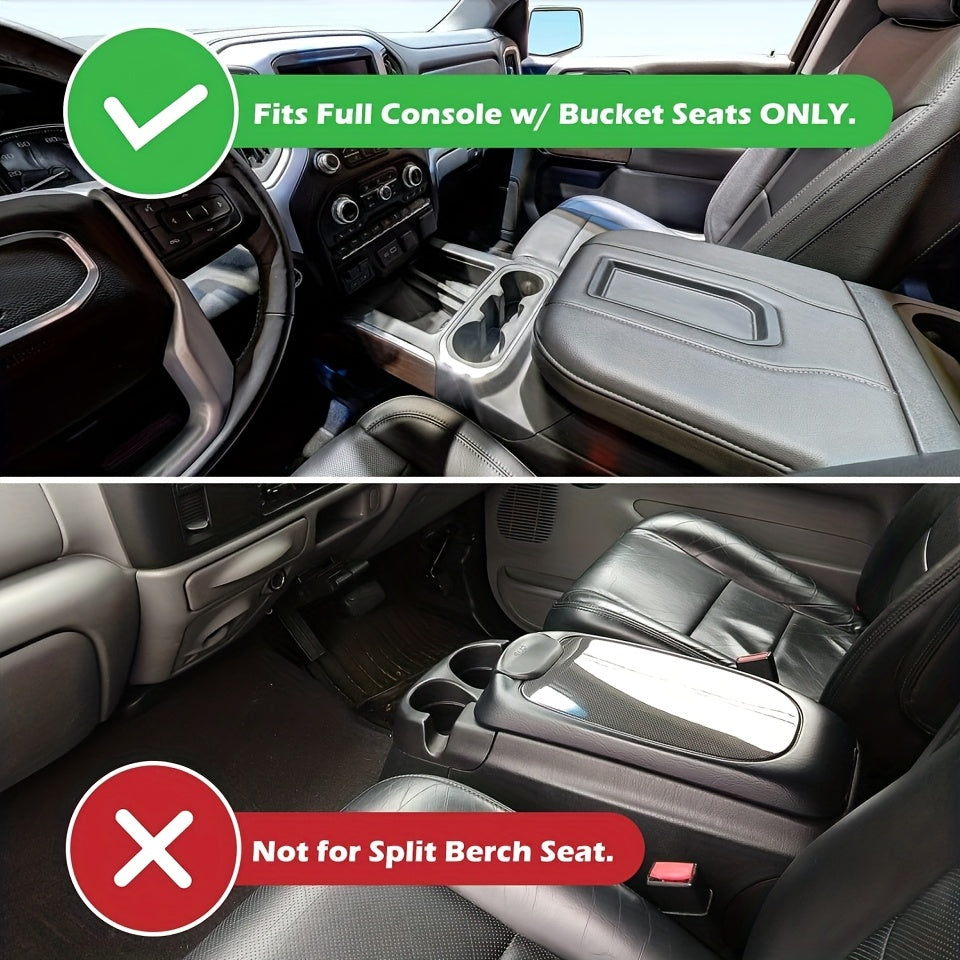 Center Console Organizer Tray Black Lightweight Expandable ABS for GM Trucks