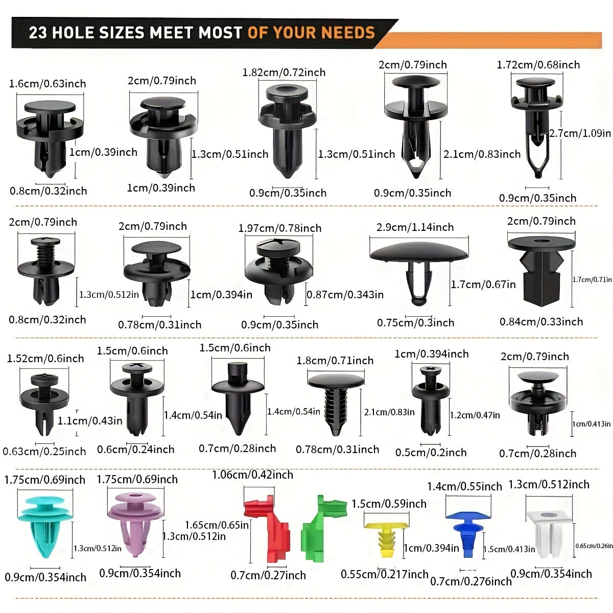 680pcs Car Retainer Clips Auto Fasteners Bumper Door Trim Plastic