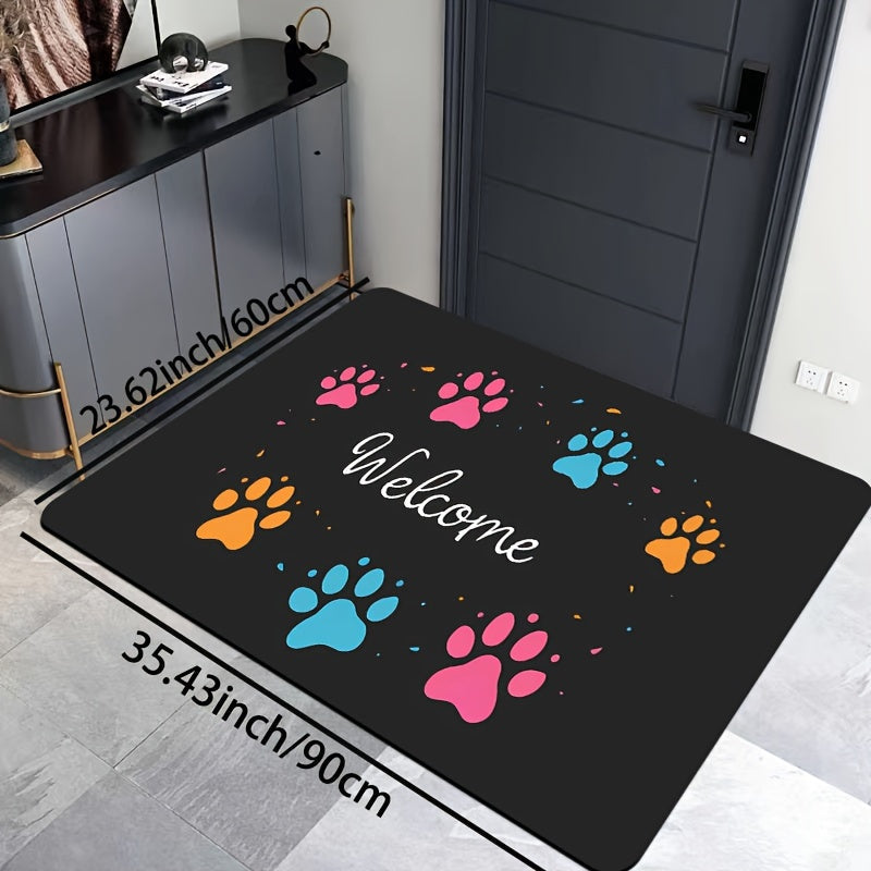Paw Print Gaming Room Rug 8mm Thick Easy to Clean Durable Carpet for Any Room