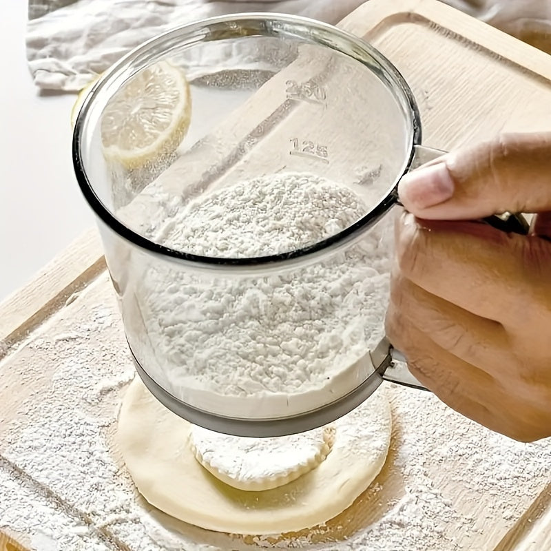 Semi-Automatic Flour Sifter 2-Cup Capacity Hand Press Kitchen Baking Tool