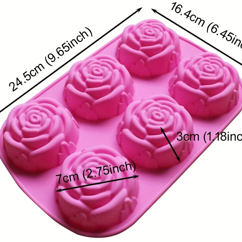 Large Silicone Rose Cake Mold and Soap Mold Set for Baking and Crafts
