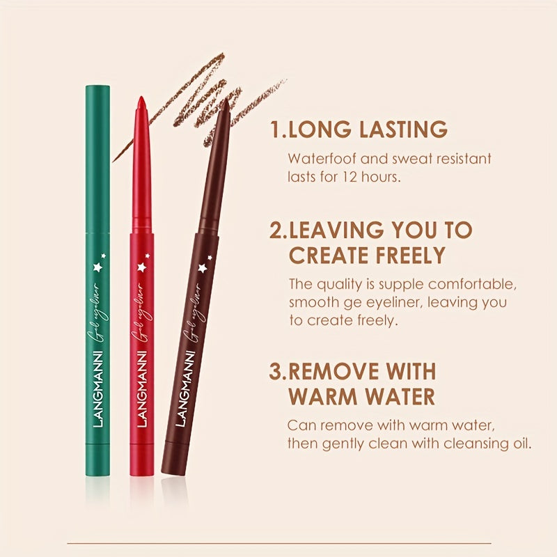 Set de delineadores de ojos mate cremosos para mujer, 12 colores, de larga duración, a prueba de manchas