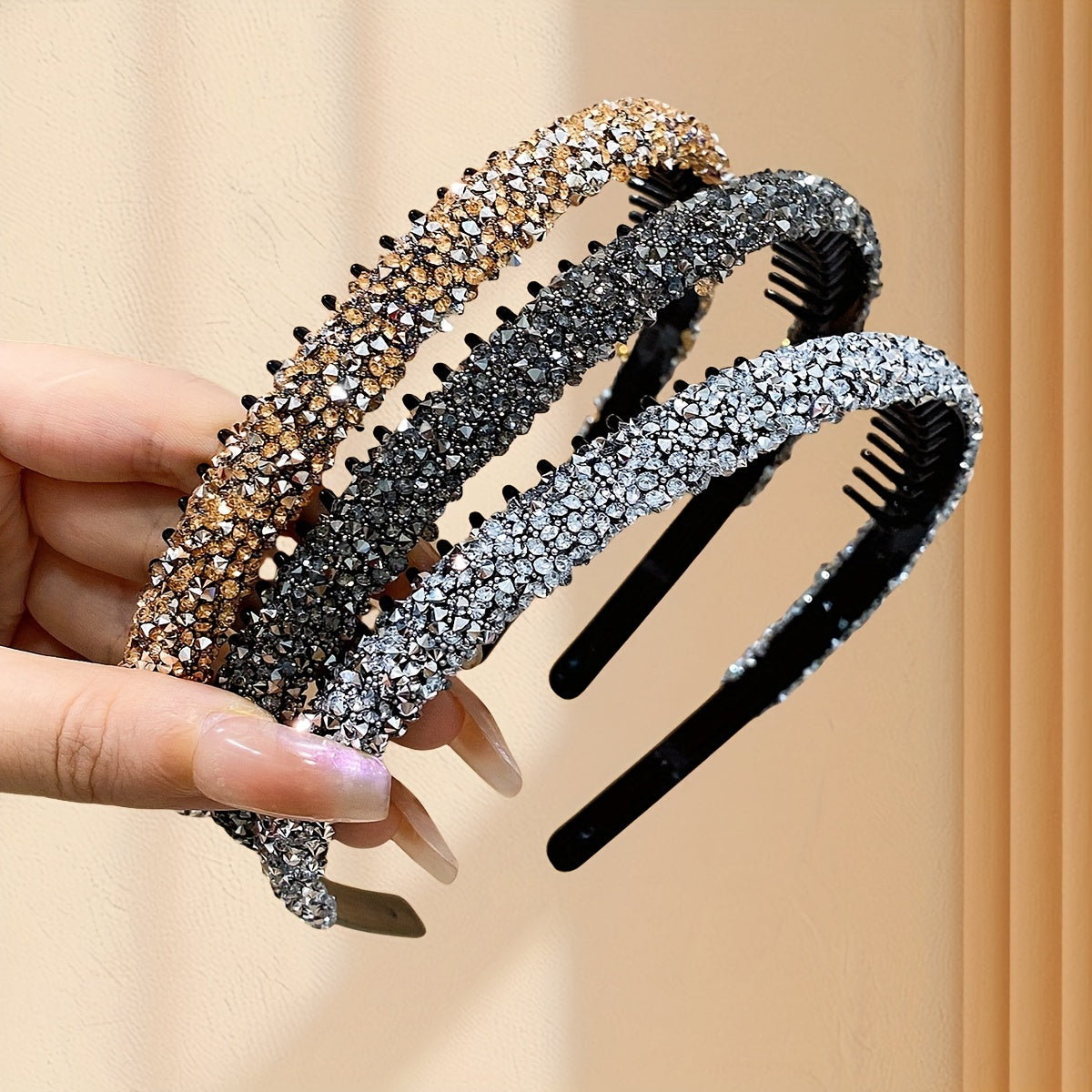 3-to'plam aralash rangli rezin soch bog'lamlari qizlar uchun, sirpanmaydigan tishli soch aksessuarlari