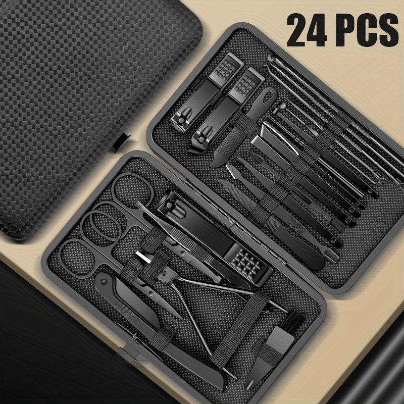 8/24 Piece Stainless Steel Nail Art Tool Set with Straight Blade Scissors for Toenail Care