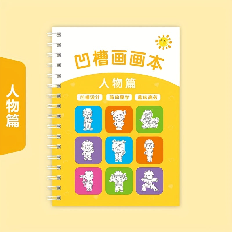 3D Groove Writing Board for Learning Numbers Letters Drawing Math Practice Blue Educational Handwriting Kit