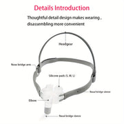 Nasal CPAP Mask Kit with Adjustable Headgear and Multiple Nasal Pillow Sizes for Sleep Apnea