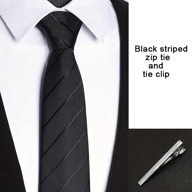 Set of 2 Men's Striped Ties 3.15in Various Colors for Weddings Interviews Work