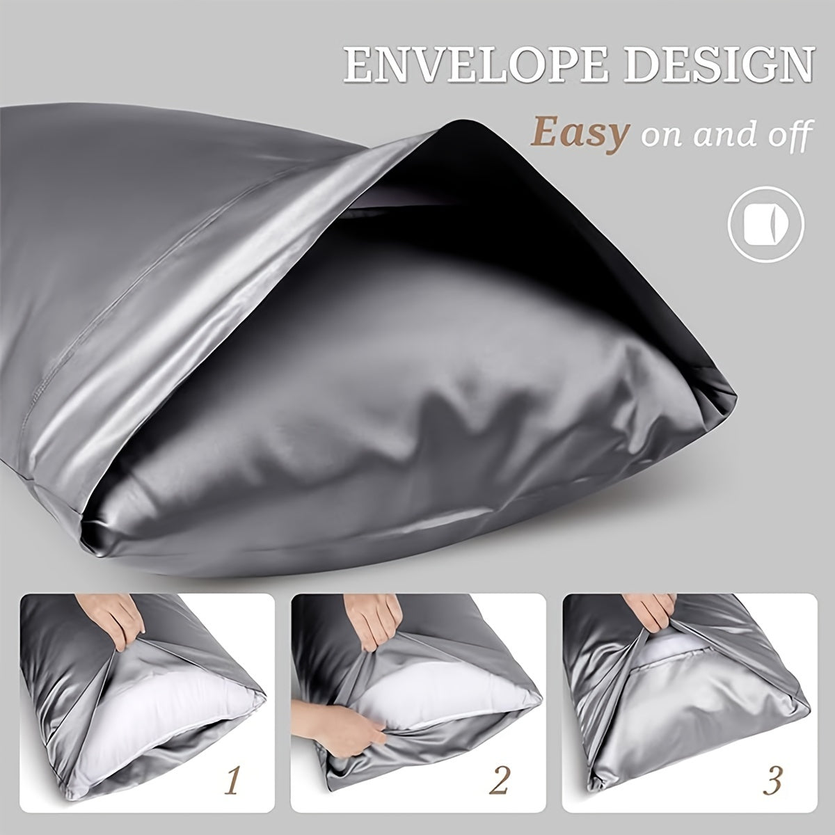 Microfiber Satin Pillowcase for Hair and Skin Protection Ultra-Soft Envelope Closure