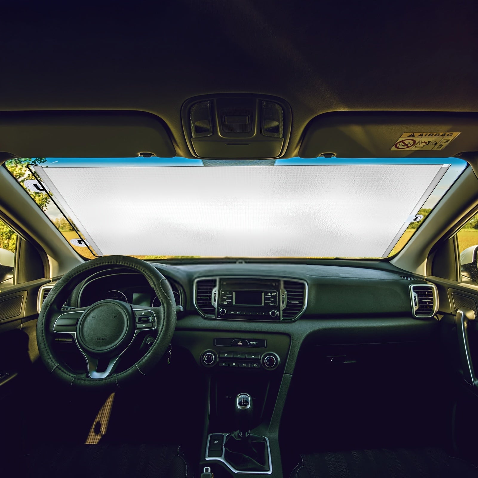 Universal Qora Rolli Qoplamali Sunshade uchun Avtomobil, Yotoqxona, Oshxona, Ofis uchun Suvga chidamli yopishtiruvchi tutqich