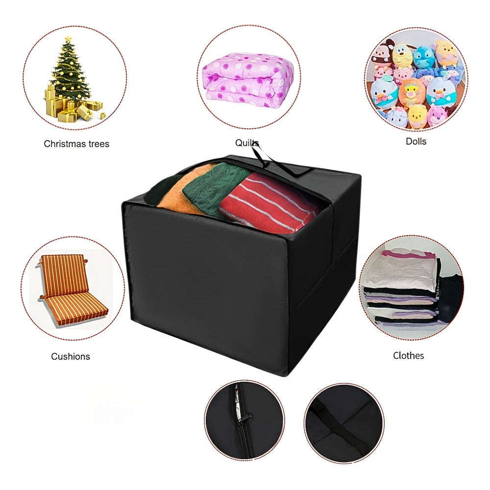 Black Outdoor Storage Bag with Zipper Handle for Garden and Camping Mats