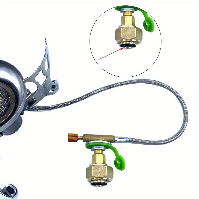 Outdoor Camping Stove Gas Connector Auto Shut Off Uncharged Metal Adapter