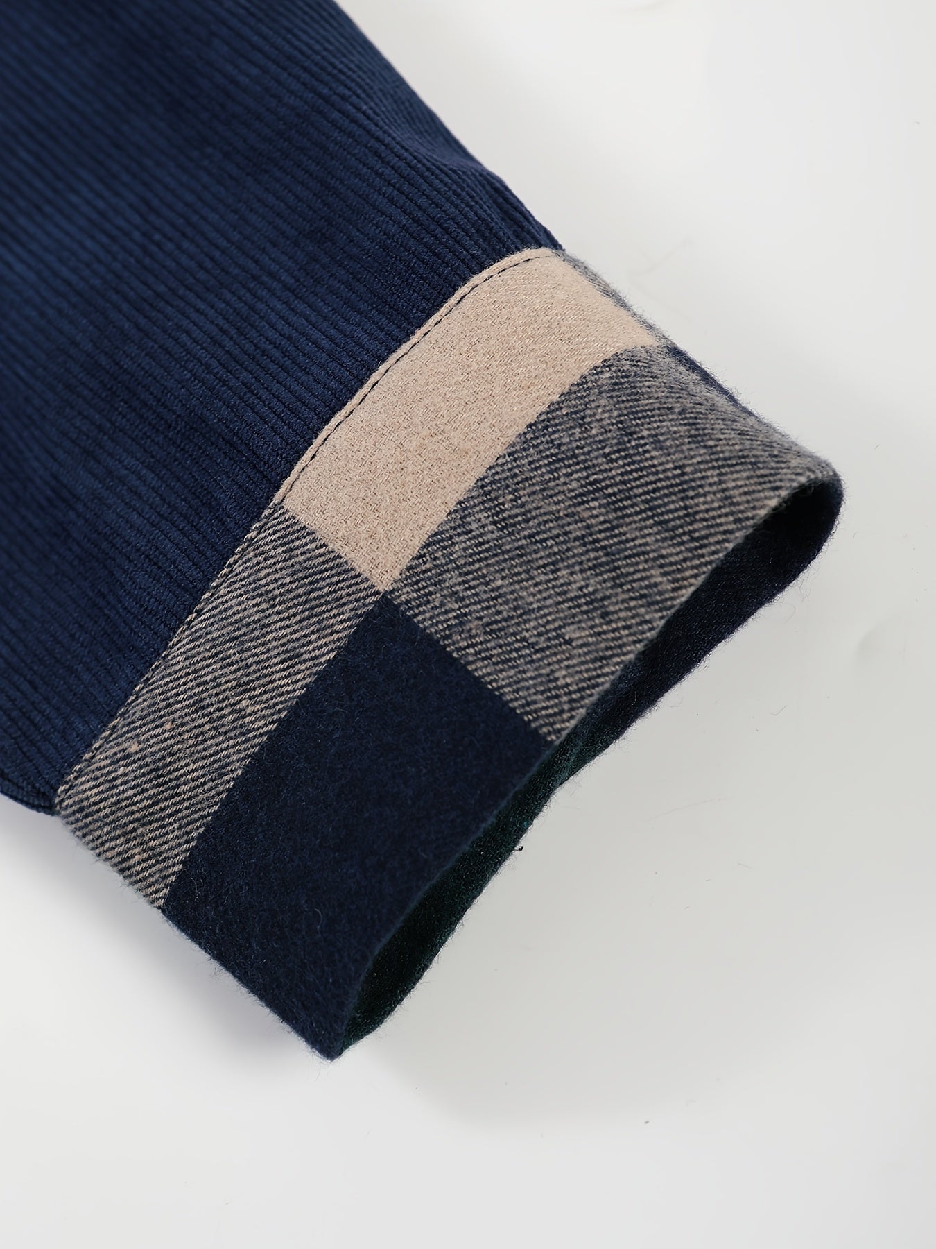 Men's Casual 2-Piece Outfit Plaid Button-Up Shirt and Drawstring Pants Polyester