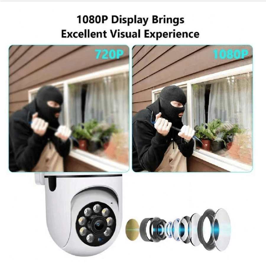 1080P HD Wireless WiFi Security Camera with 2-Way Audio Motion Detection Night Vision Panoramic View