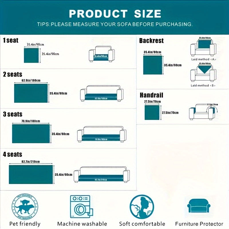 Funda de sofá de terciopelo con respaldo antideslizante para todas las estaciones, amigable con las mascotas, decoración para sala de estar y oficina